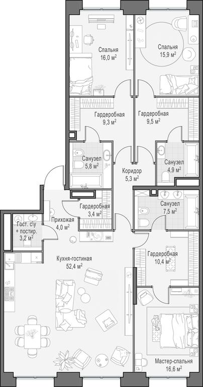 Продажа 3-комн. квартиры, 164,2 м² в ЖК «Роскошный квартал LIFE TIME (ЛАЙФ ТАЙМ)», улица Сергея Макеева, вл11/9с1-10, Москва, Россия #1 Продажа 3-комн. квартиры, 164,2 м² в ЖК «Роскошный квартал LIFE TIME (ЛАЙФ ТАЙМ)», улица Сергея Макеева, вл11/9с1-10, Москва, Россия #1