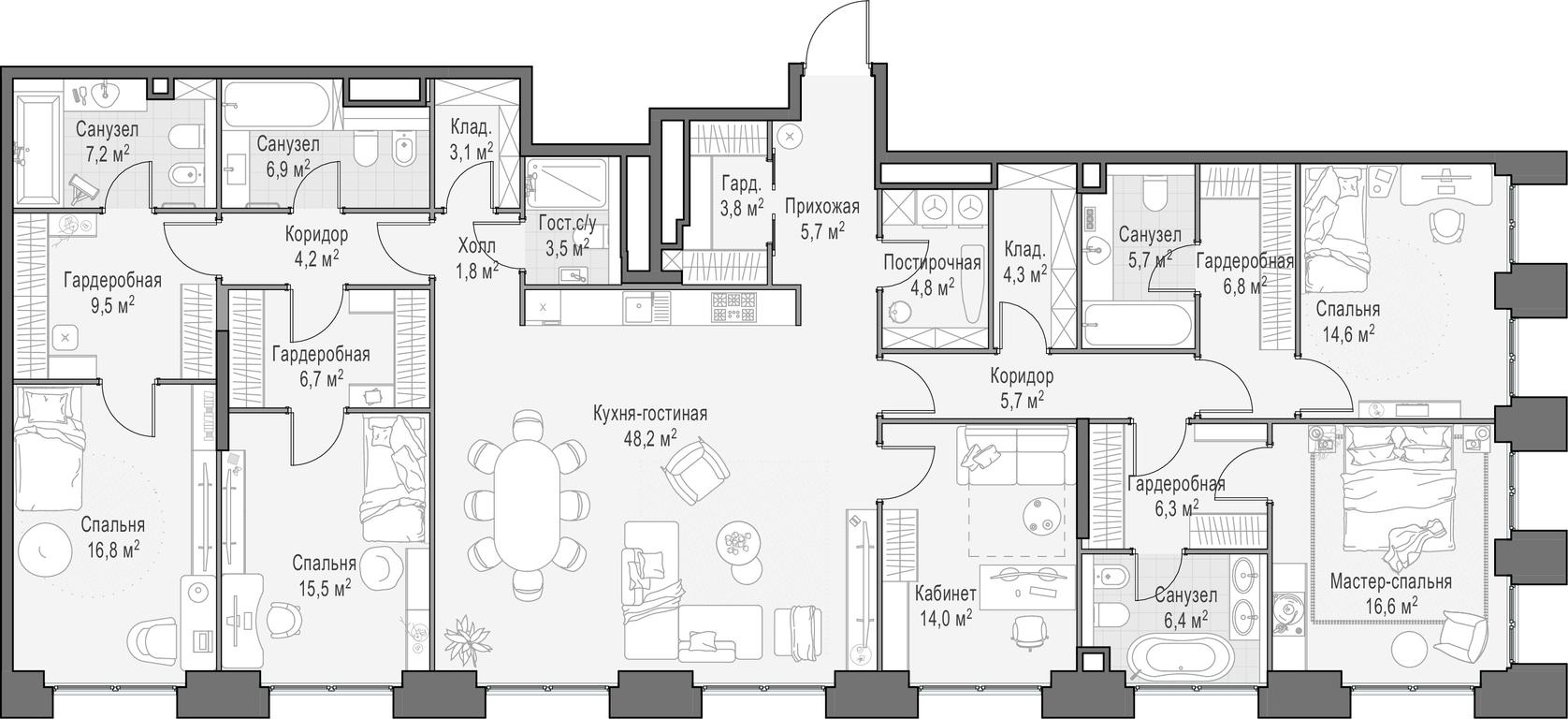 4-BD Apartment Sale, 219.3 sq. m. at Life Time, Sergeya Makeyeva Street, вл11/9с1-10, Moscow, Russia #1 4-BD Apartment Sale, 219.3 sq. m. at Life Time, Sergeya Makeyeva Street, вл11/9с1-10, Moscow, Russia #1