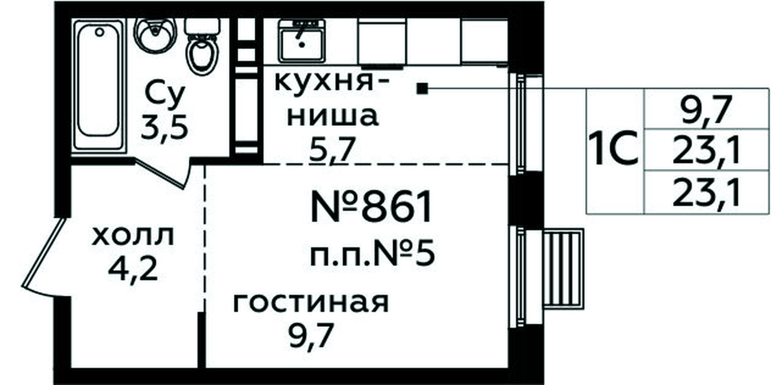 Apartment Sale, 23.1 sq. m. at Eko Bunino, prospekt Kuprina, 34к1, Sosenskoye Settlement, Moscow, Russia #1 Apartment Sale, 23.1 sq. m. at Eko Bunino, prospekt Kuprina, 34к1, Sosenskoye Settlement, Moscow, Russia #1