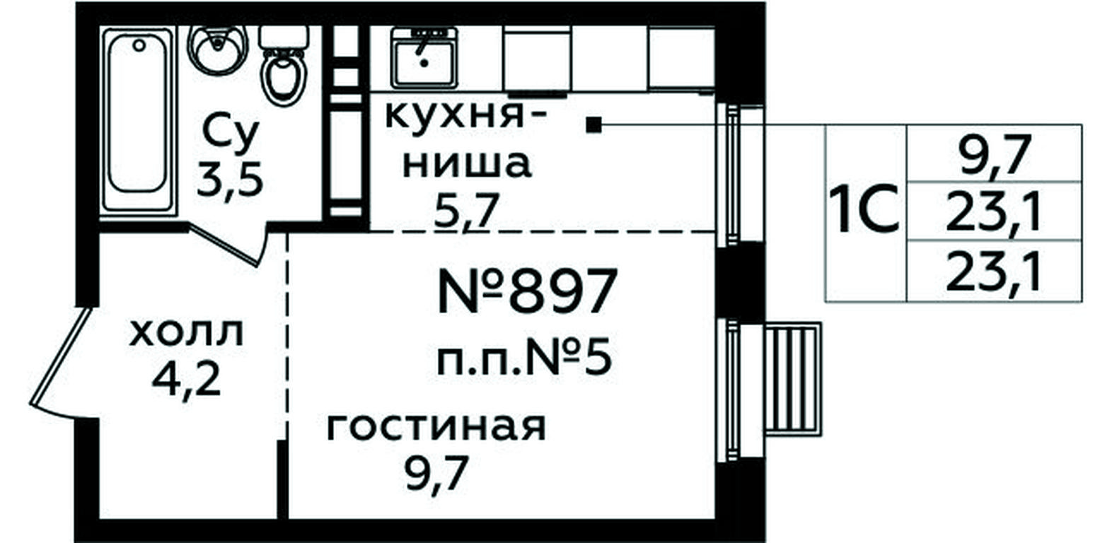 Apartment Sale, 23.1 sq. m. at Eko Bunino, prospekt Kuprina, 34к1, Sosenskoye Settlement, Moscow, Russia #1 Apartment Sale, 23.1 sq. m. at Eko Bunino, prospekt Kuprina, 34к1, Sosenskoye Settlement, Moscow, Russia #1