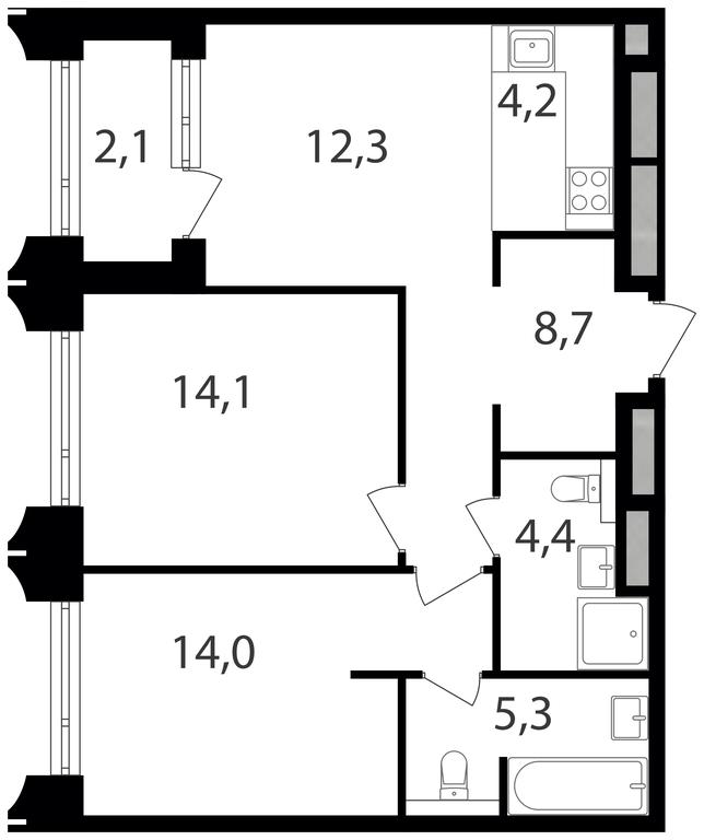 2-BD Apartment Sale, 65.1平方米 at Petrovskiy Park II, Stary Petrovsko-Razumovsky Drive, 1/23, Moscow, Russia #1 2-BD Apartment Sale, 65.1平方米 at Petrovskiy Park II, Stary Petrovsko-Razumovsky Drive, 1/23, Moscow, Russia #1