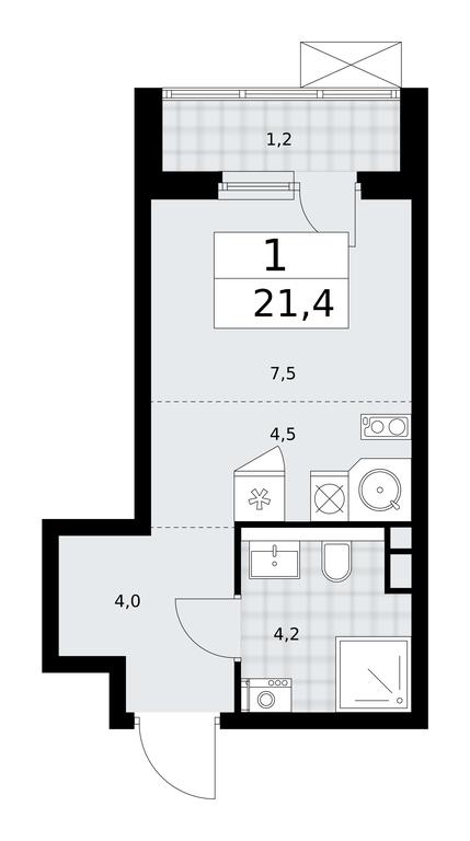 Apartment Sale, 21.4平方米 at Prokshino, Prokshino Residential Complex, Sosenskoye Settlement, Moscow, Russia #2 Apartment Sale, 21.4平方米 at Prokshino, Prokshino Residential Complex, Sosenskoye Settlement, Moscow, Russia #2