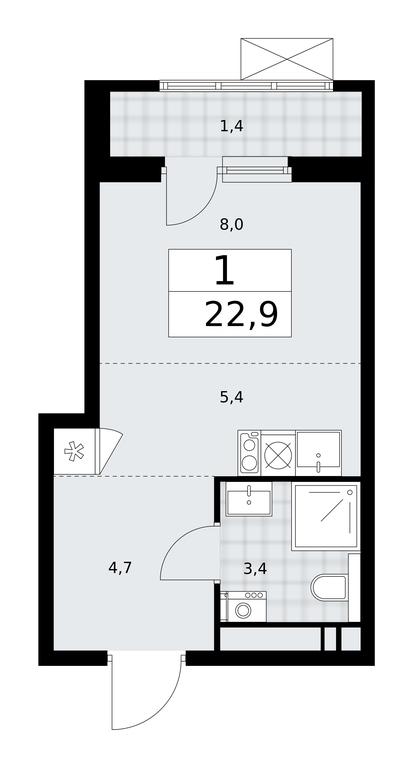Apartment Sale, 22.9平方米 at Prokshino, Prokshino Residential Complex, Sosenskoye Settlement, Moscow, Russia #2 Apartment Sale, 22.9平方米 at Prokshino, Prokshino Residential Complex, Sosenskoye Settlement, Moscow, Russia #2
