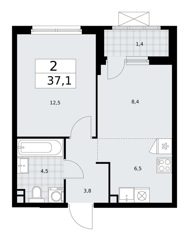 1-BD Apartment Sale, 37.1 sq. m. at Prokshino, Prokshino Residential Complex, Sosenskoye Settlement, Moscow, Russia #2 1-BD Apartment Sale, 37.1 sq. m. at Prokshino, Prokshino Residential Complex, Sosenskoye Settlement, Moscow, Russia #2