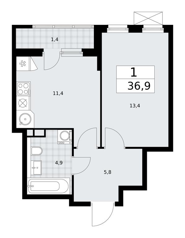 Apartment Sale, 36.9平方米 at Prokshino, Prokshino Residential Complex, Sosenskoye Settlement, Moscow, Russia #1 Apartment Sale, 36.9平方米 at Prokshino, Prokshino Residential Complex, Sosenskoye Settlement, Moscow, Russia #1