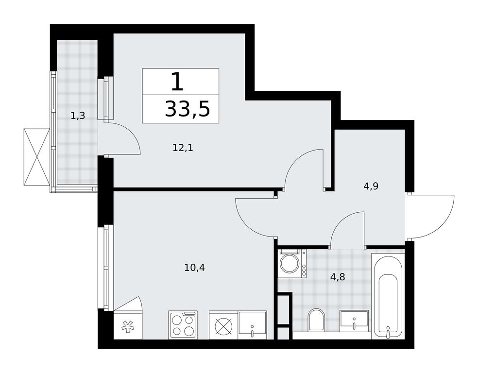 Apartment Sale, 33.5平方米 at Prokshino, Prokshino Residential Complex, Sosenskoye Settlement, Moscow, Russia #2 Apartment Sale, 33.5平方米 at Prokshino, Prokshino Residential Complex, Sosenskoye Settlement, Moscow, Russia #2