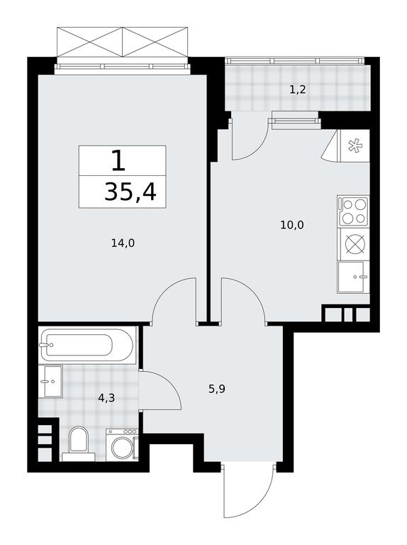 Apartment Sale, 35.4 sq. m. at Prokshino, Prokshino Residential Complex, Sosenskoye Settlement, Moscow, Russia #1