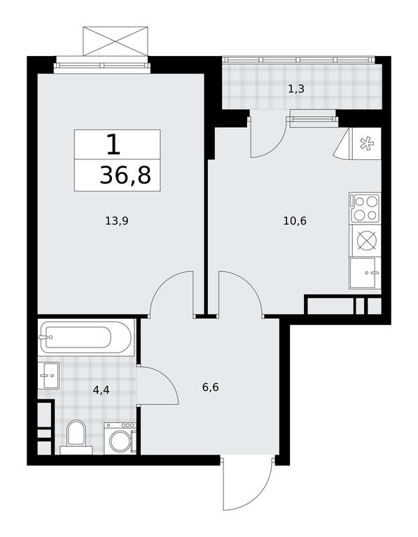 Apartment Sale, 36.8 sq. m. at Prokshino, Prokshino Residential Complex, Sosenskoye Settlement, Moscow, Russia #1