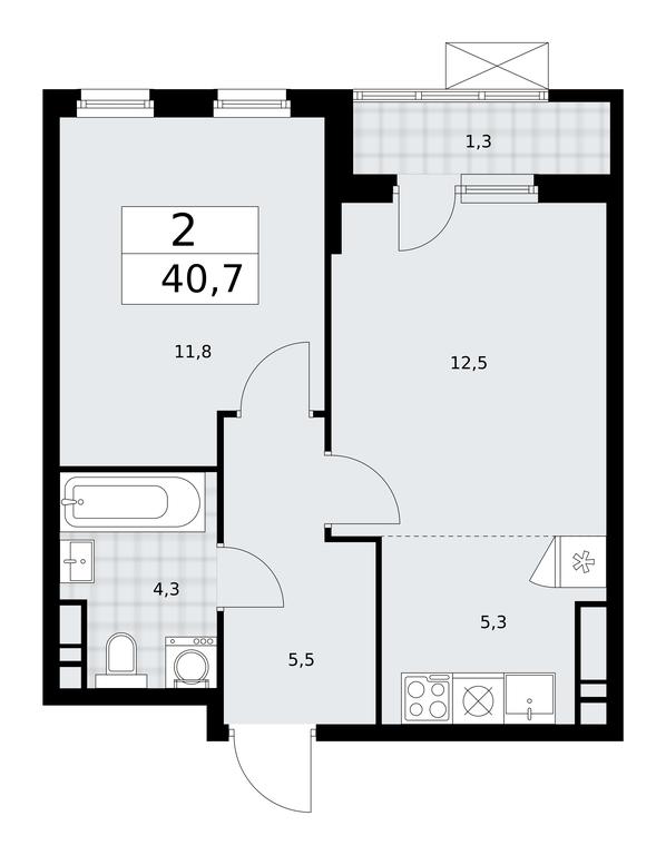 1-BD Apartment Sale, 40.7平方米 at Prokshino, Prokshino Residential Complex, Sosenskoye Settlement, Moscow, Russia #2 1-BD Apartment Sale, 40.7平方米 at Prokshino, Prokshino Residential Complex, Sosenskoye Settlement, Moscow, Russia #2