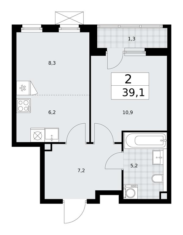 1-BD Apartment Sale, 39.1平方米 at Prokshino, Prokshino Residential Complex, Sosenskoye Settlement, Moscow, Russia #1 1-BD Apartment Sale, 39.1平方米 at Prokshino, Prokshino Residential Complex, Sosenskoye Settlement, Moscow, Russia #1
