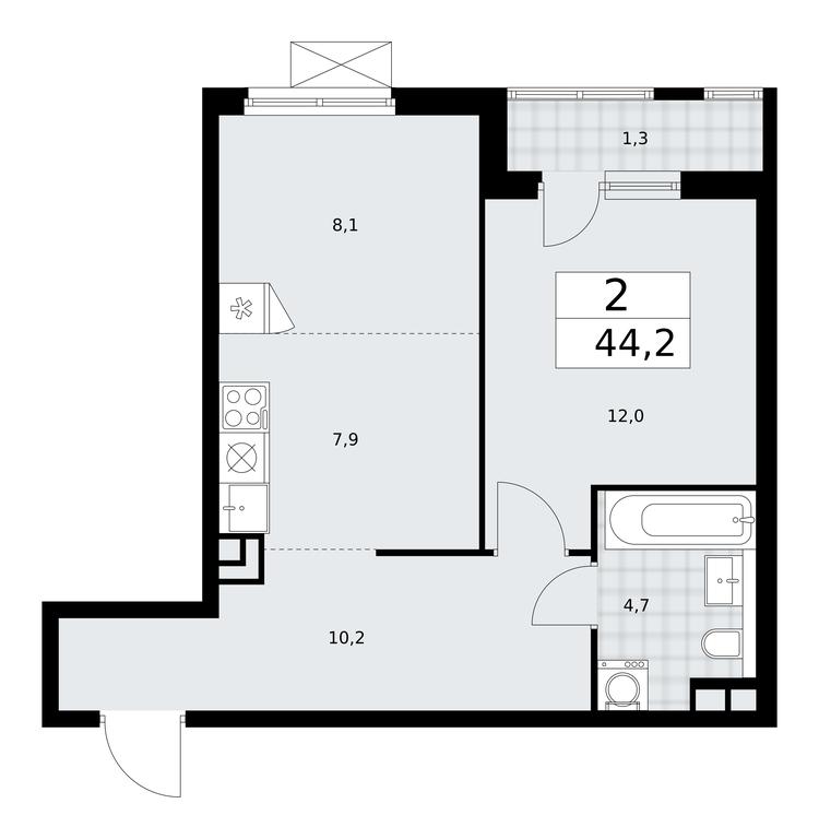 1-BD Apartment Sale, 44.2 sq. m. at Prokshino, Prokshino Residential Complex, Sosenskoye Settlement, Moscow, Russia #1 1-BD Apartment Sale, 44.2 sq. m. at Prokshino, Prokshino Residential Complex, Sosenskoye Settlement, Moscow, Russia #1