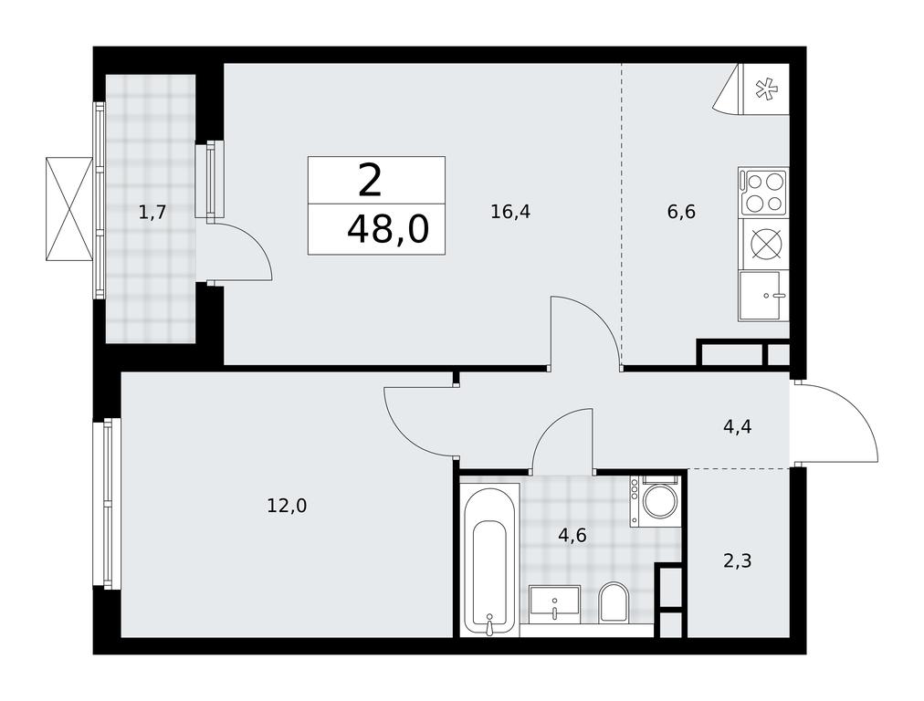 1-BD Apartment Sale, 48平方米 at Prokshino, Prokshino Residential Complex, Sosenskoye Settlement, Moscow, Russia #1 1-BD Apartment Sale, 48平方米 at Prokshino, Prokshino Residential Complex, Sosenskoye Settlement, Moscow, Russia #1