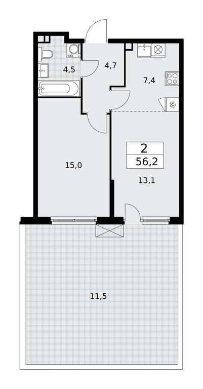 1-BD Apartment Sale, 56.2 sq. m. at Prokshino, Prokshino Residential Complex, Sosenskoye Settlement, Moscow, Russia #2 1-BD Apartment Sale, 56.2 sq. m. at Prokshino, Prokshino Residential Complex, Sosenskoye Settlement, Moscow, Russia #2