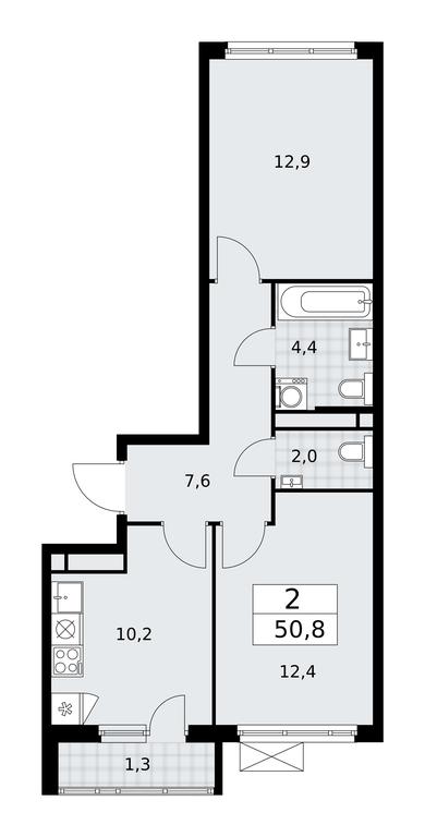 1-BD Apartment Sale, 50.8平方米 at Prokshino, Prokshino Residential Complex, Sosenskoye Settlement, Moscow, Russia #1 1-BD Apartment Sale, 50.8平方米 at Prokshino, Prokshino Residential Complex, Sosenskoye Settlement, Moscow, Russia #1