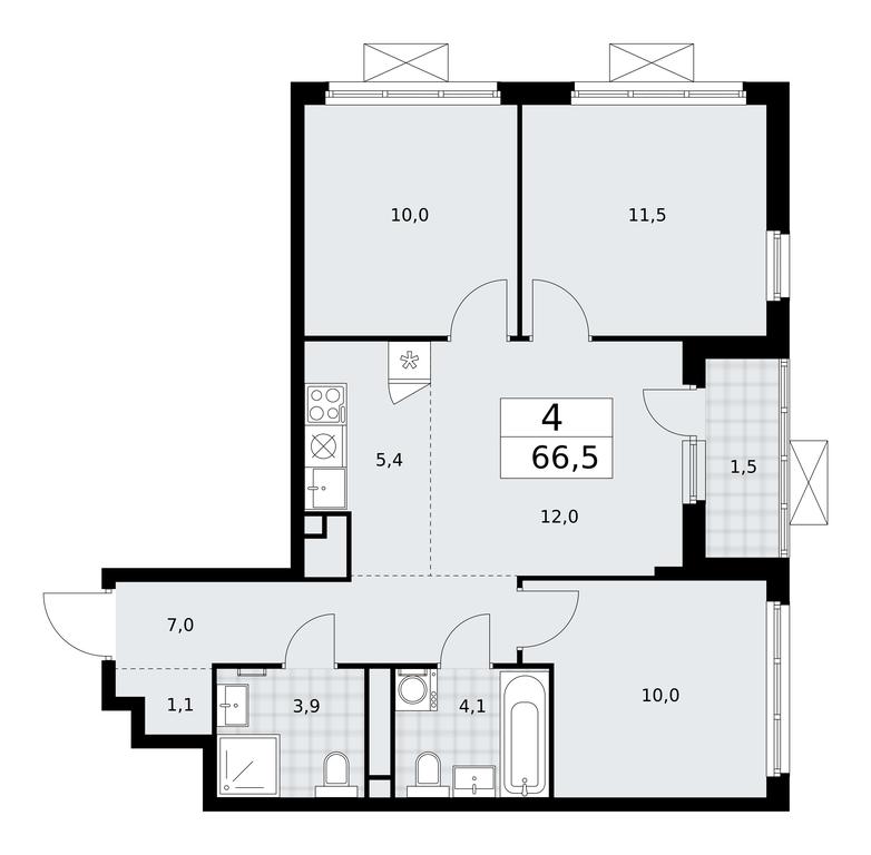 3-BD Apartment Sale, 66.5平方米 at Prokshino, Prokshino Residential Complex, Sosenskoye Settlement, Moscow, Russia #2 3-BD Apartment Sale, 66.5平方米 at Prokshino, Prokshino Residential Complex, Sosenskoye Settlement, Moscow, Russia #2