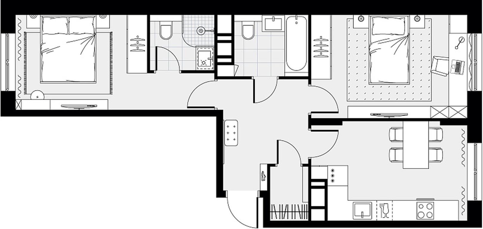 Продажа 1-комн. квартиры, 55,9 м² в ЖК «Цветочные Поляны», квартал № 23, поселение Филимонковское, Москва, Россия #2
