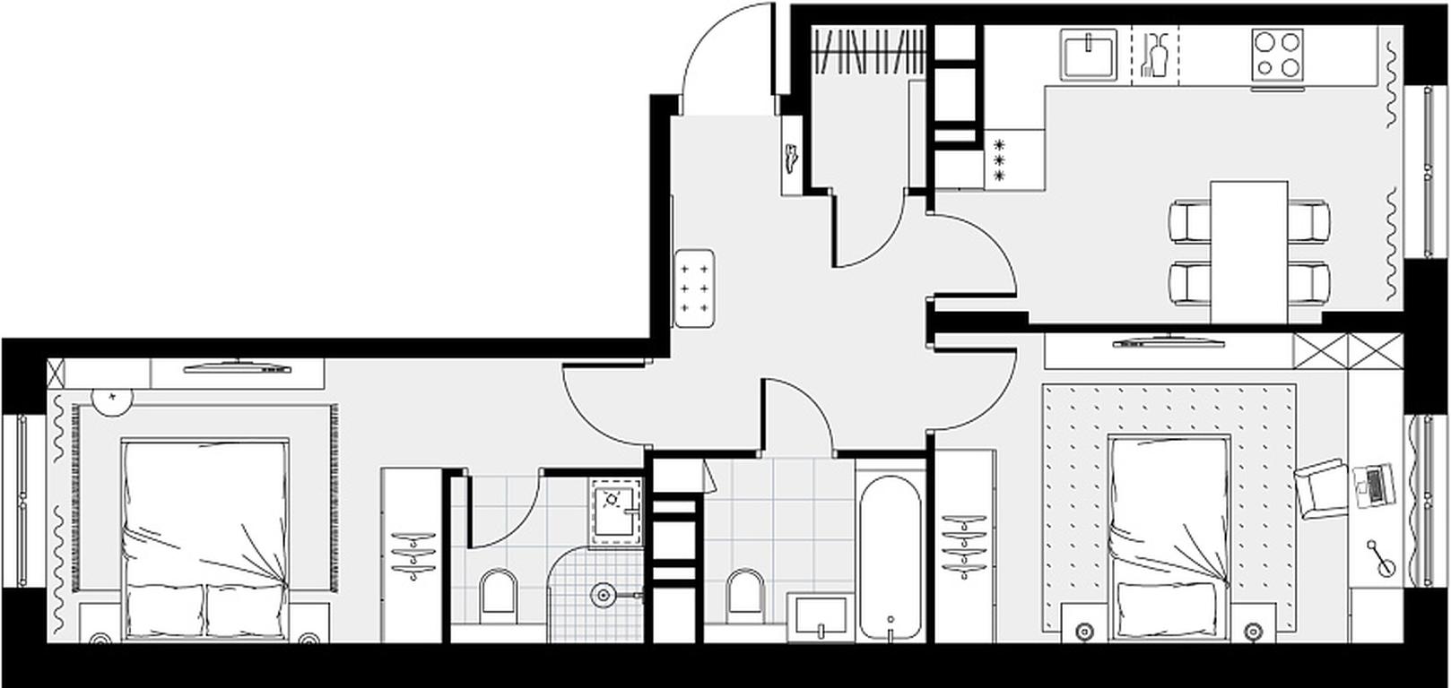 Продажа 1-комн. квартиры, 55,9 м² в ЖК «Цветочные Поляны», квартал № 23, поселение Филимонковское, Москва, Россия #2