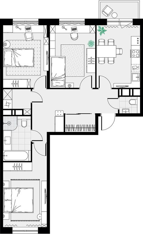 2-BD Apartment Sale, 75.2平方米 at Tsvetochnye Poliany, kvartal № 23, Filimonkovskoye Municipal Formation, Moscow, Russia #2 2-BD Apartment Sale, 75.2平方米 at Tsvetochnye Poliany, kvartal № 23, Filimonkovskoye Municipal Formation, Moscow, Russia #2