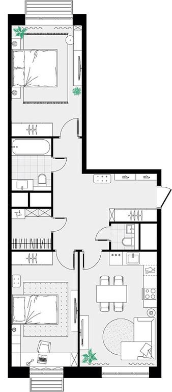 2-BD Apartment Sale, 70.13 sq. m. at Novograd Pavlino, Kosinskoye shosse, 2, Novoye Pavlino Microdistrict, Balashikha, Moscow Region, Russia #2