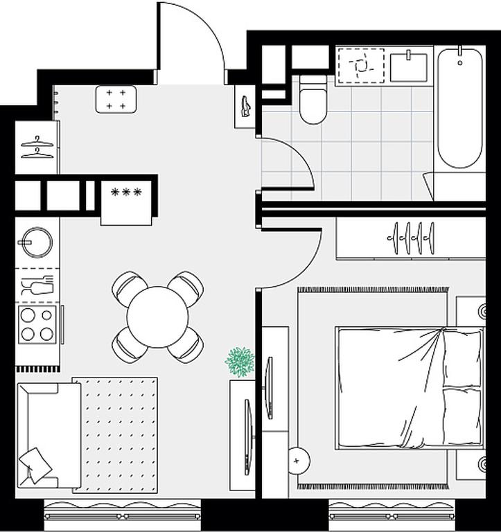 Apartment Sale, 33.9 sq. m. at Tsvetochnye Poliany, kvartal № 23, Filimonkovskoye Municipal Formation, Moscow, Russia #2