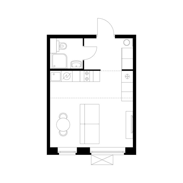 Apartment Sale, 26.9平方米 at Vostochnoe Butovo, Krymskaya Street, 13, rabochiy posyolok Bobrovo, Leninskiy City District, Moscow Region, Russia #2