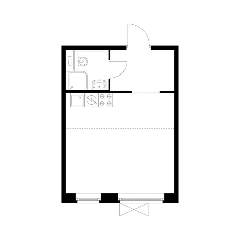 Apartment Sale, 26.9平方米 at Vostochnoe Butovo, Krymskaya Street, 13, rabochiy posyolok Bobrovo, Leninskiy City District, Moscow Region, Russia #1