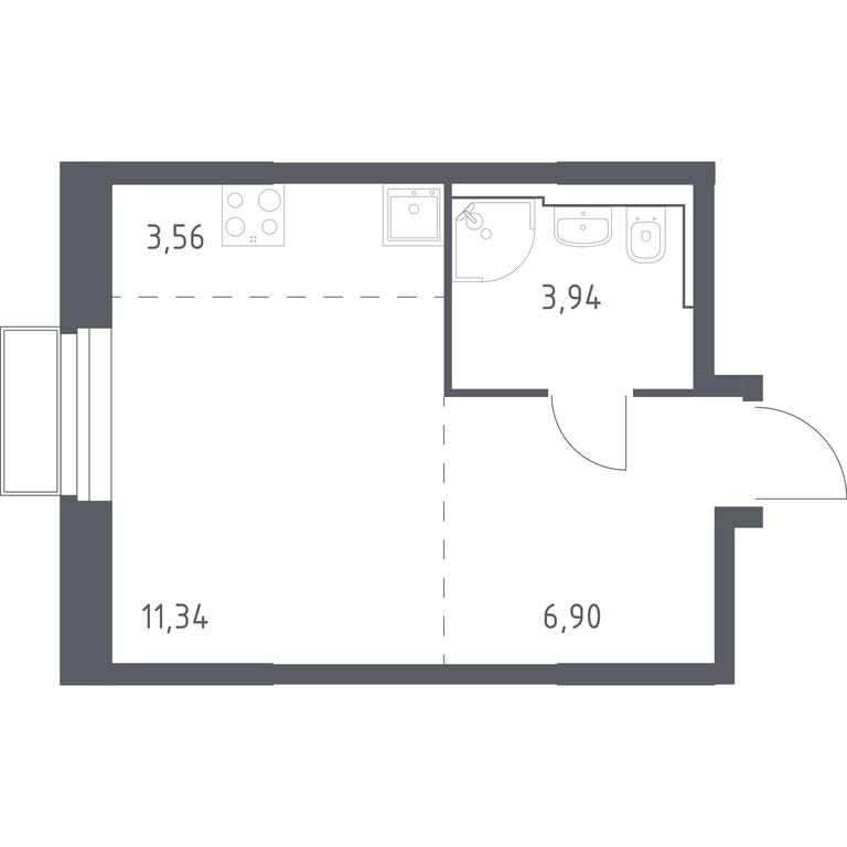 Apartment Sale, 25.65 sq. m. at Kvartal Strogino, zhiloy kompleks Kvartal Strogino, Krasnogorsk, Moscow Region, Russia #1