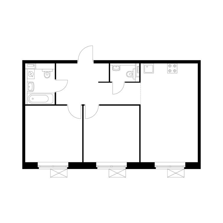 2-BD Apartment Sale, 61.3 sq. m. at Belaya Dacha Park, mikrorayon Parkovy, 1, Kotelniki, Moscow Region, Russia #1
