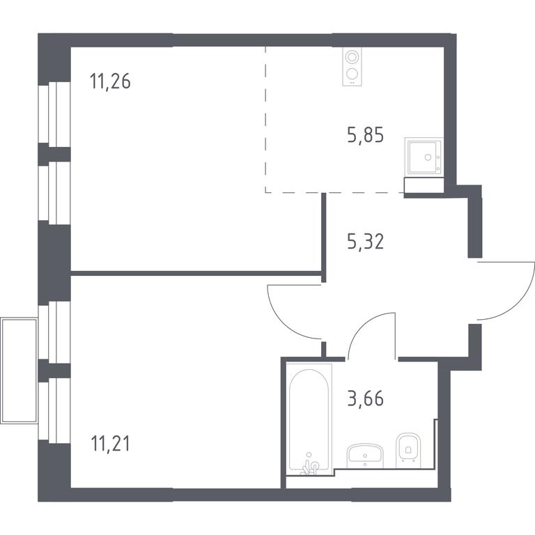 Apartment Sale, 37.58 sq. m. at Kvartal Strogino, zhiloy kompleks Kvartal Strogino, Krasnogorsk, Moscow Region, Russia #1