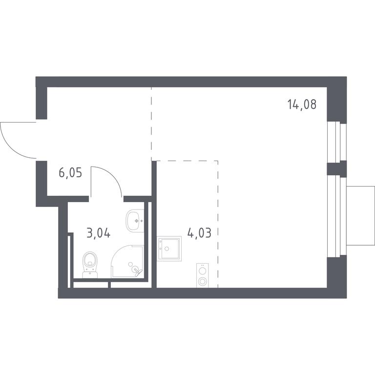 Apartment Sale, 27.2 sq. m. at Novoe Vidnoe, Kalinovka Village, Leninskiy City District, Moscow Region, Russia #1