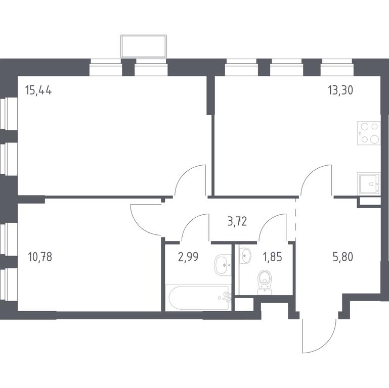 1-BD Apartment Sale, 53.88 sq. m. at Prigorod Lesnoe, Molodyozhny bulvar, 6, derevnya Misaylovo, Leninskiy City District, Moscow Region, Russia #1 1-BD Apartment Sale, 53.88 sq. m. at Prigorod Lesnoe, Molodyozhny bulvar, 6, derevnya Misaylovo, Leninskiy City District, Moscow Region, Russia #1