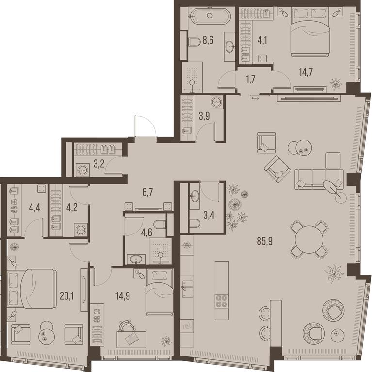 3-BD Apartment Sale, 187.2平方米 at High Life, Letnikovskaya Street, 11/10с1, Moscow, Russia #1 3-BD Apartment Sale, 187.2平方米 at High Life, Letnikovskaya Street, 11/10с1, Moscow, Russia #1