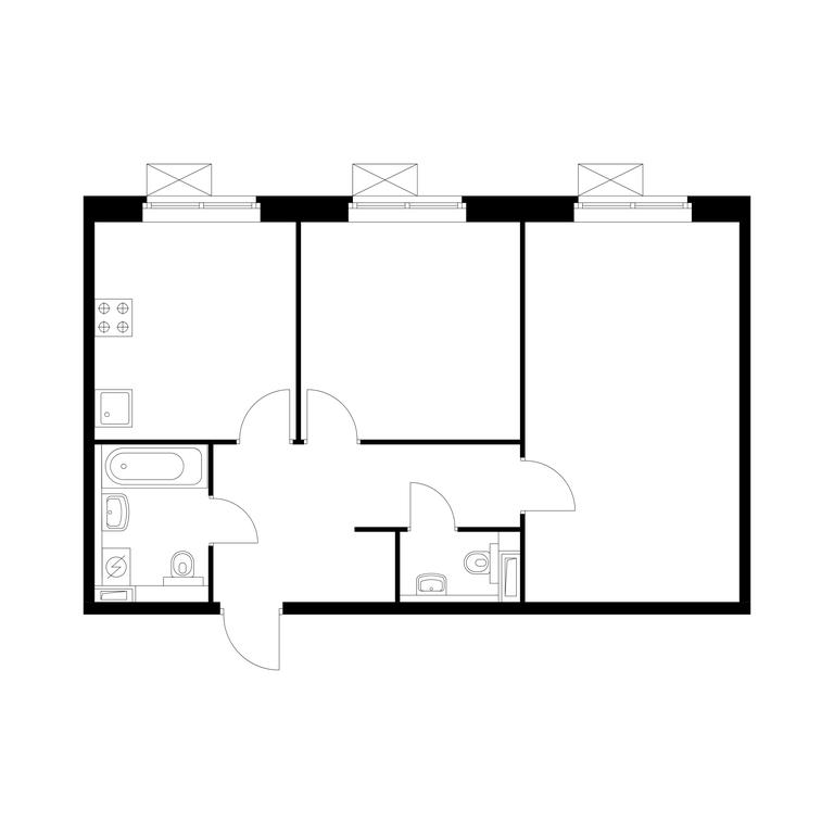 2-BD Apartment Sale, 59.4 sq. m. at Belaya Dacha Park, mikrorayon Parkovy, 1, Kotelniki, Moscow Region, Russia #1
