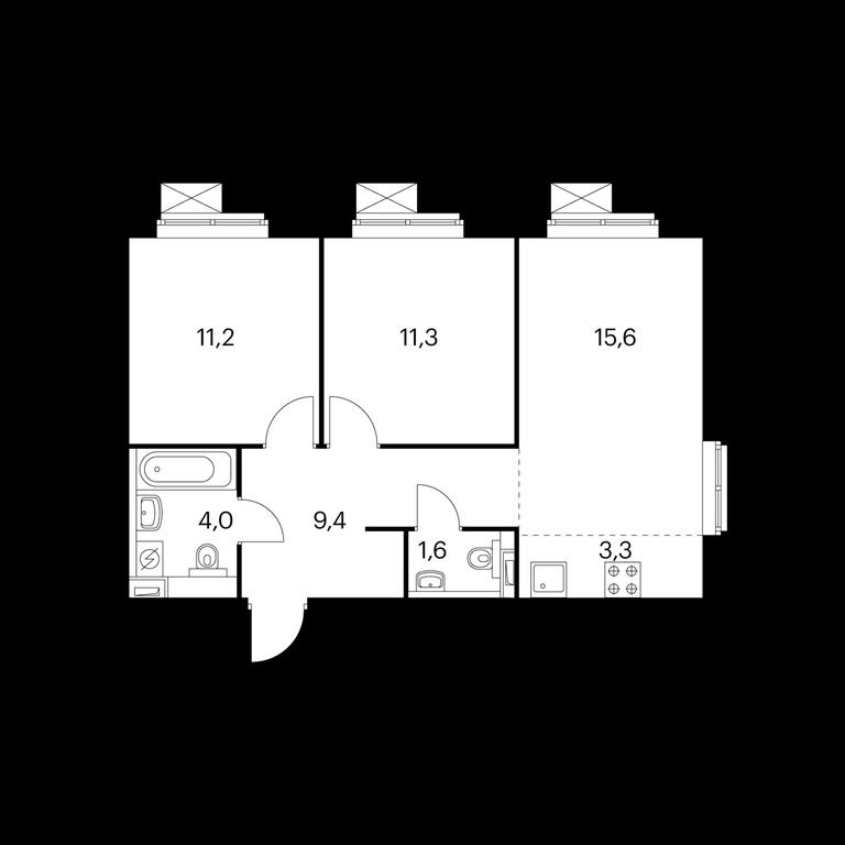 3-BD Apartment Sale, 55.6 sq. m. at Belaya Dacha Park, mikrorayon Parkovy, 1, Kotelniki, Moscow Region, Russia #2 3-BD Apartment Sale, 55.6 sq. m. at Belaya Dacha Park, mikrorayon Parkovy, 1, Kotelniki, Moscow Region, Russia #2