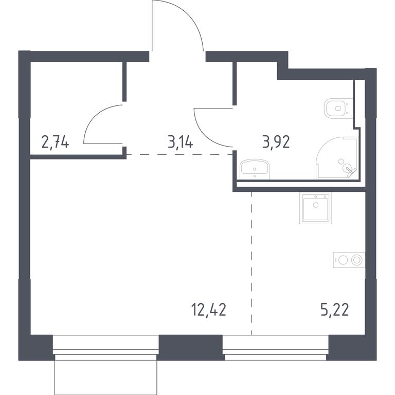 Apartment Sale, 27.44 sq. m. at Kvartal Domashnij, Donetskaya Street, 30с11, Moscow, Russia #1 Apartment Sale, 27.44 sq. m. at Kvartal Domashnij, Donetskaya Street, 30с11, Moscow, Russia #1