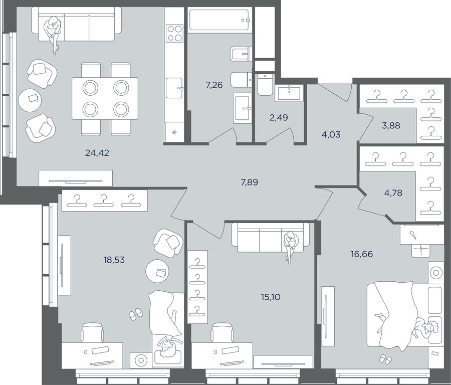2-BD Apartment Sale, 105.04 sq. m. at Headliner, Shmitovsky Drive, 39, Moscow, Russia #2 2-BD Apartment Sale, 105.04 sq. m. at Headliner, Shmitovsky Drive, 39, Moscow, Russia #2