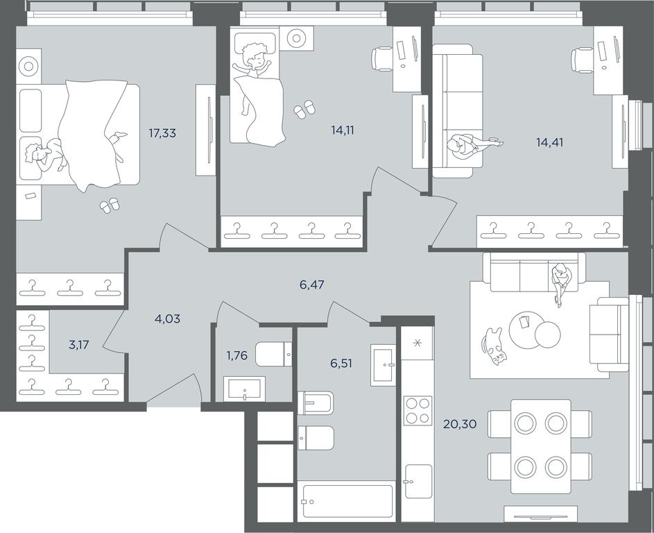 2-BD Apartment Sale, 88.09 sq. m. at Headliner, Shmitovsky Drive, 39, Moscow, Russia #2 2-BD Apartment Sale, 88.09 sq. m. at Headliner, Shmitovsky Drive, 39, Moscow, Russia #2