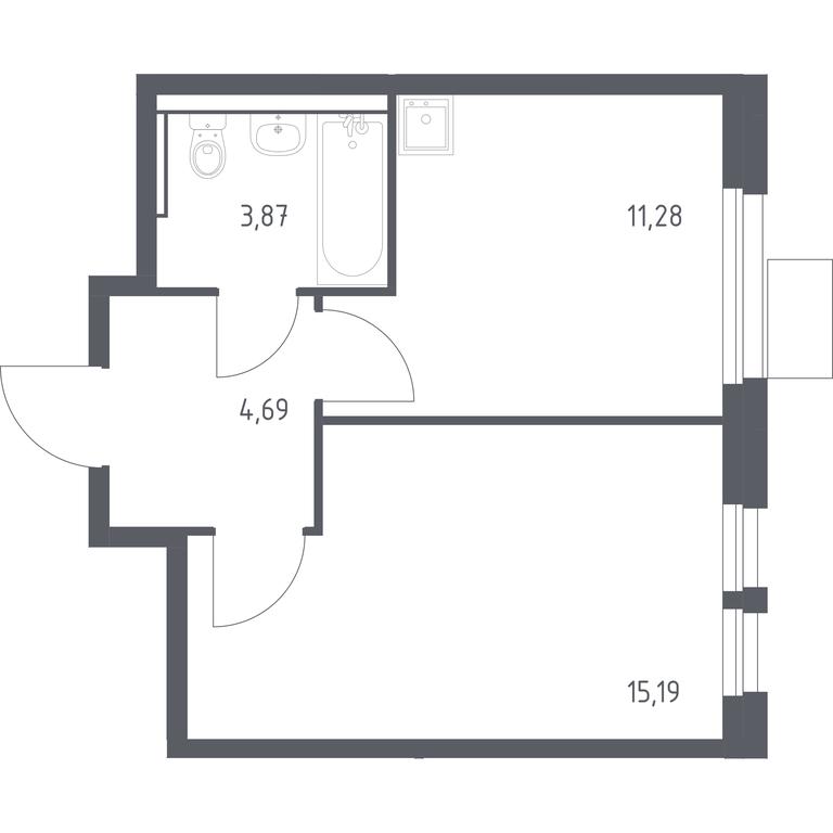 Apartment Sale, 35.03 sq. m. at Kvartal Ivakino, kvartal Ivakino, mikrorayon Klyazma-Starbeyevo, Khimki, Moscow Region, Russia #1