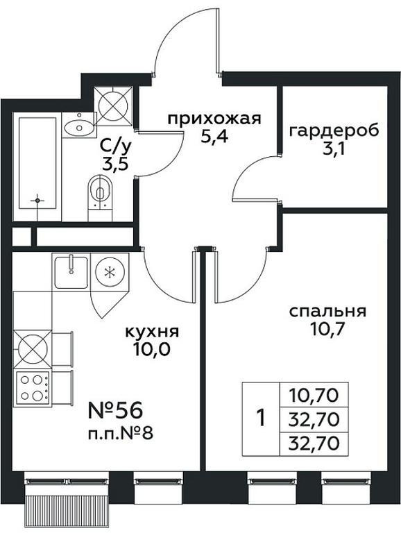 Apartment Sale, 32.7 sq. m. at Kvartal na Vode, Shosseynaya Street, 90с42, Moscow, Russia #1 Apartment Sale, 32.7 sq. m. at Kvartal na Vode, Shosseynaya Street, 90с42, Moscow, Russia #1
