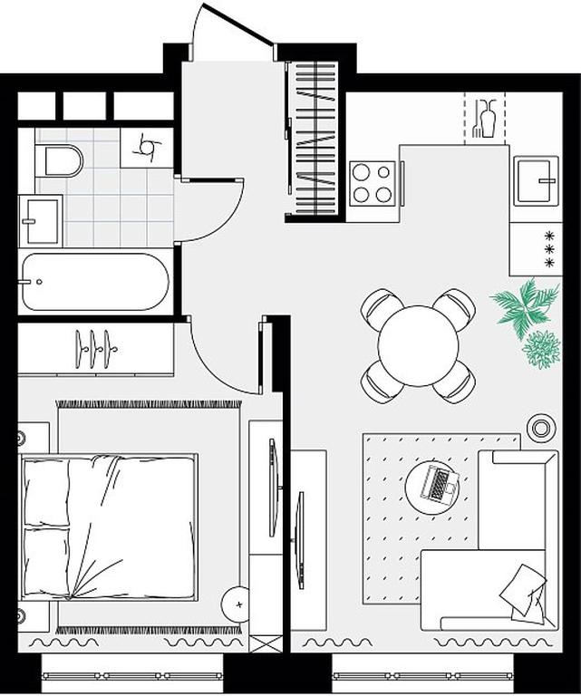 1-BD Apartment Sale, 37.13 sq. m. at Novograd Pavlino, Kosinskoye shosse, 2, Novoye Pavlino Microdistrict, Balashikha, Moscow Region, Russia #2
