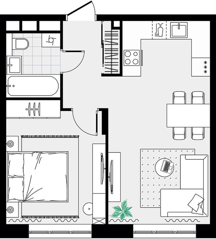 1-BD Apartment Sale, 41.73 sq. m. at Novograd Pavlino, Kosinskoye shosse, 2, Novoye Pavlino Microdistrict, Balashikha, Moscow Region, Russia #2