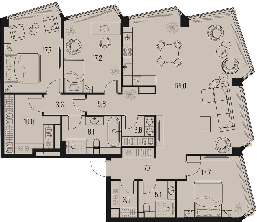 3-BD Apartment Sale, 154.9平方米 at High Life, Letnikovskaya Street, 11/10с1, Moscow, Russia #1 3-BD Apartment Sale, 154.9平方米 at High Life, Letnikovskaya Street, 11/10с1, Moscow, Russia #1