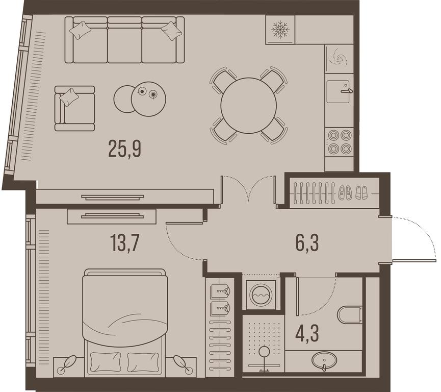 1-BD Apartment Sale, 50.9平方米 at High Life, Letnikovskaya Street, 11/10с1, Moscow, Russia #1 1-BD Apartment Sale, 50.9平方米 at High Life, Letnikovskaya Street, 11/10с1, Moscow, Russia #1