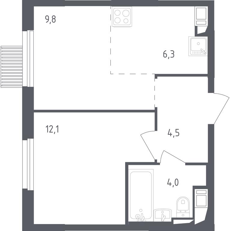 Apartment Sale, 36.1 sq. m. at Mytishchi Park, Silikatnaya ulitsa, 41к3, Mytischi, Moscow Region, Russia #1 Apartment Sale, 36.1 sq. m. at Mytishchi Park, Silikatnaya ulitsa, 41к3, Mytischi, Moscow Region, Russia #1