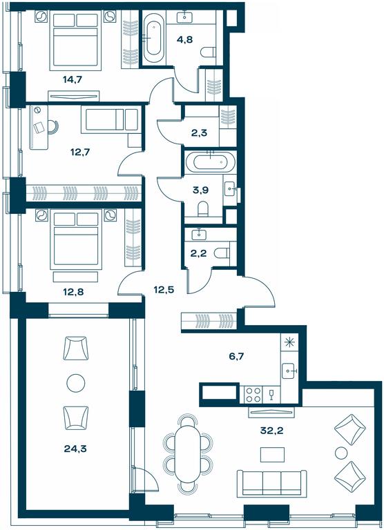 3-BD Apartment Sale, 114.8 sq. m. at Soul, Chasovaya Street, 28, Moscow, Russia #1 3-BD Apartment Sale, 114.8 sq. m. at Soul, Chasovaya Street, 28, Moscow, Russia #1