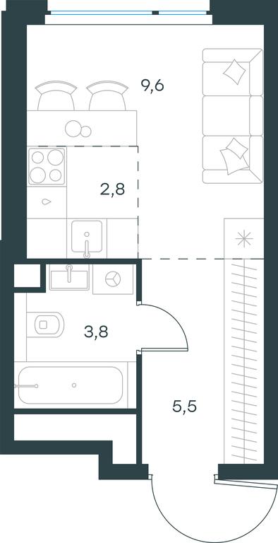 Apartment Sale, 21.7 sq. m. at Level Michurinskiy, Озёрная улица, вл1, Москва, Россия #2 Apartment Sale, 21.7 sq. m. at Level Michurinskiy, Озёрная улица, вл1, Москва, Россия #2
