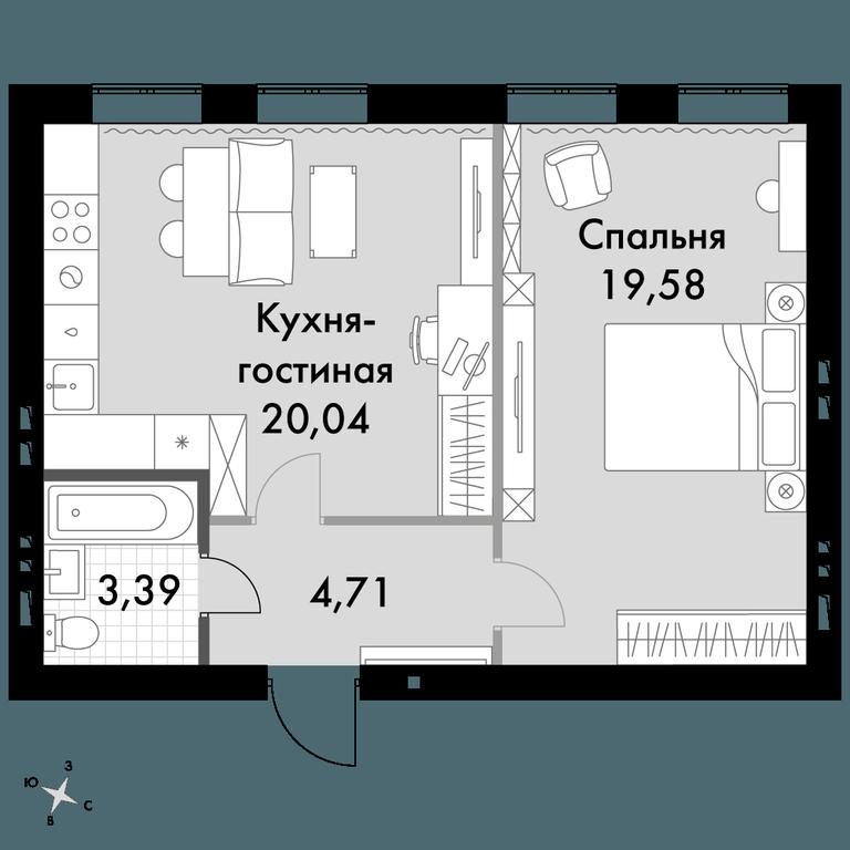 1-BD Apartment Sale, 47.7平方米 at Park Aprel, ulitsa Park Aprel, 1, Aprelevka, Naro-Fominskiy City District, Moscow Region, Russia #1 1-BD Apartment Sale, 47.7平方米 at Park Aprel, ulitsa Park Aprel, 1, Aprelevka, Naro-Fominskiy City District, Moscow Region, Russia #1