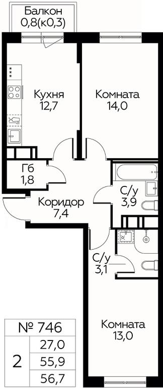 Продажа 1-комн. квартиры, 56,7 м² в ЖК «Цветочные Поляны», квартал № 23, поселение Филимонковское, Москва, Россия #1 Продажа 1-комн. квартиры, 56,7 м² в ЖК «Цветочные Поляны», квартал № 23, поселение Филимонковское, Москва, Россия #1