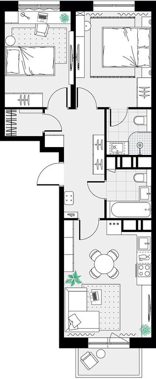 Продажа 1-комн. квартиры, 57,7 м² в ЖК «Цветочные Поляны», квартал № 23, поселение Филимонковское, Москва, Россия #2