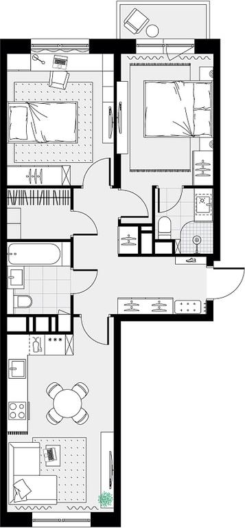 1-BD Apartment Sale, 59.9 sq. m. at Tsvetochnye Poliany, kvartal № 23, Filimonkovskoye Municipal Formation, Moscow, Russia #2 1-BD Apartment Sale, 59.9 sq. m. at Tsvetochnye Poliany, kvartal № 23, Filimonkovskoye Municipal Formation, Moscow, Russia #2